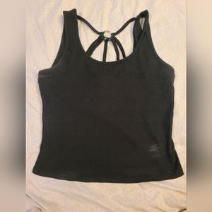 Black cropped tank top